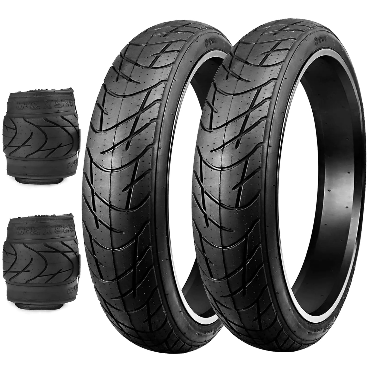 BALINGE E Bike Fat Bike Tires 26x3 Bike tire 26x3.0 Electric Bike tire ebike Tires 26 x 3 Heavy Duty High-Performance E-Bike Mountain Snow Bike tire 26 x 3 ,2 Tires,Black