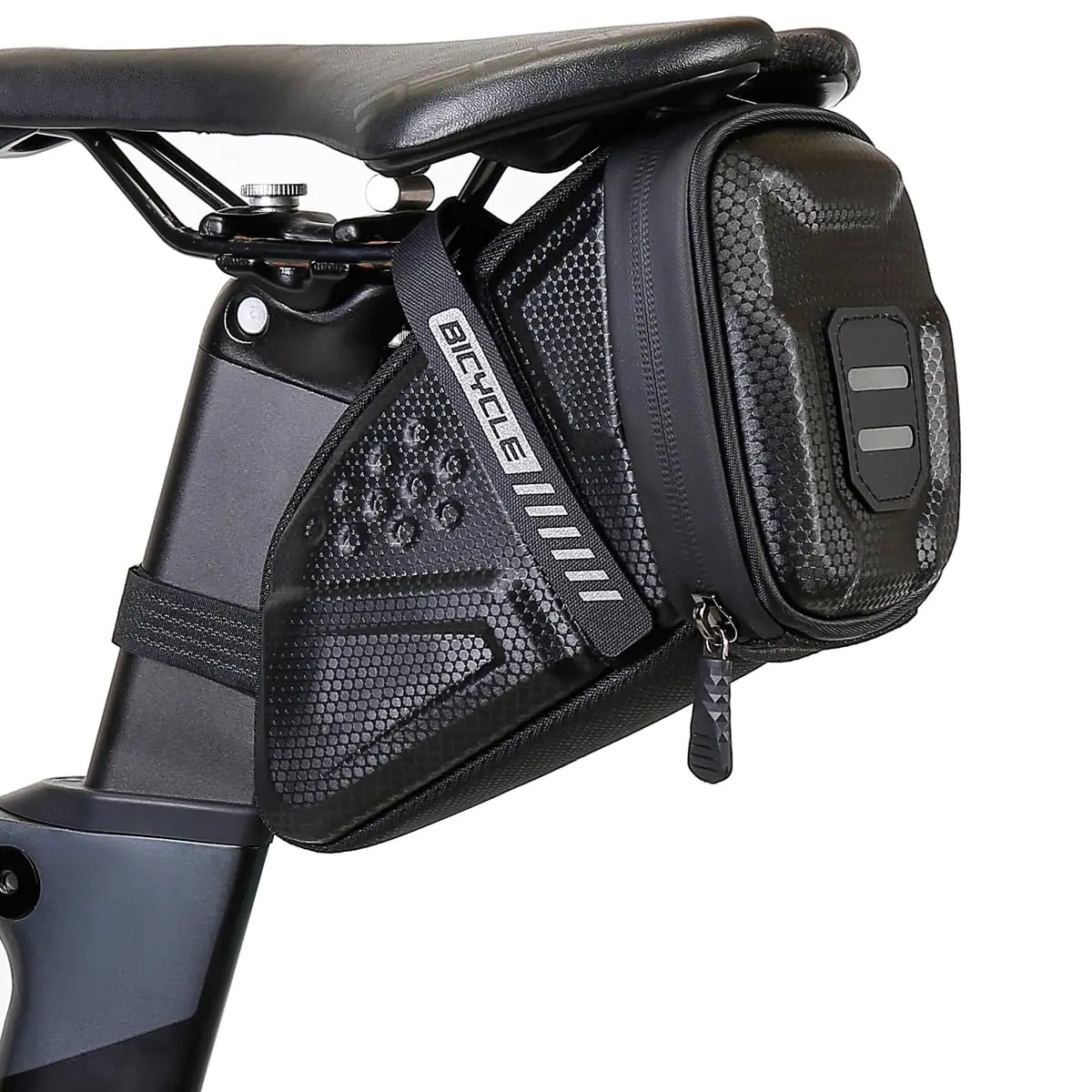 LLTTLTMM EVA hard shell waterproof bike saddle bag Seat bag Bike bag under seat 1 litre Bike tail bag Bike Rear bag Bike riding Accessories Storage bag Bike wedge bag Mountain road bike