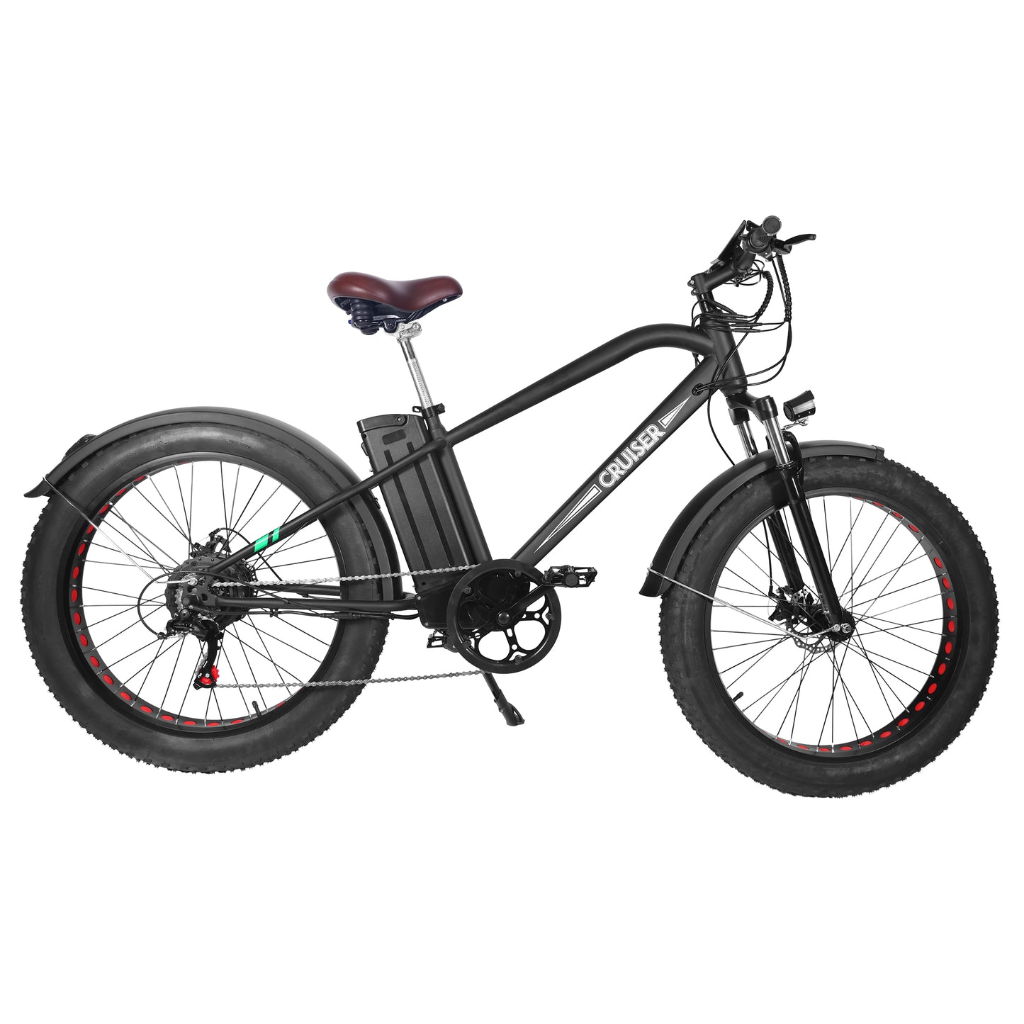 Super Cruiser – 26" Fat Tire Electric Bike – 500W | Matte Black
