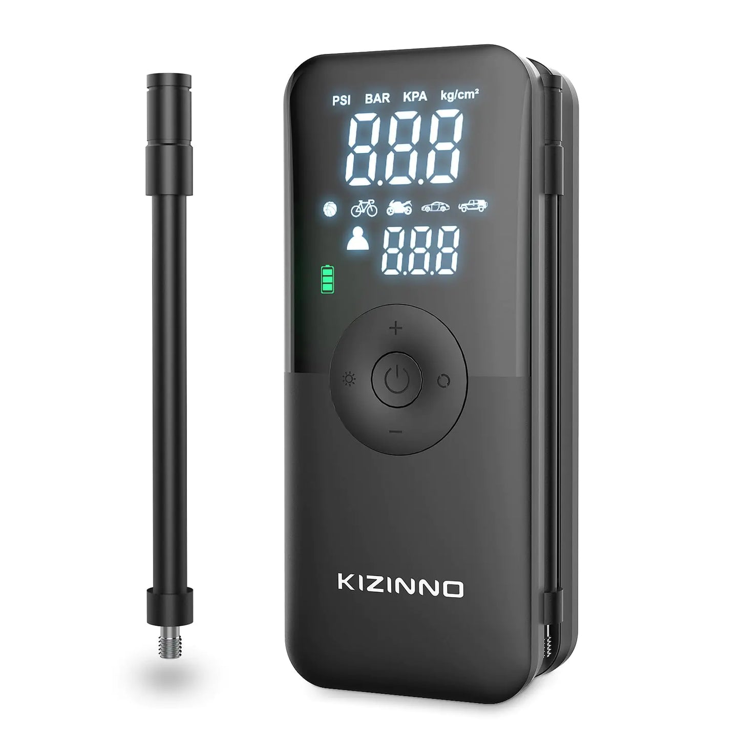 Electric Bike Pump Portable for Bicycle Tires Compact Motor Air Pump - Fast Inflator 150PSI Smart Air Pump with Digital Pressure Gauge for Bike E-Bike Motorcycle with Presta and Schrader Valve